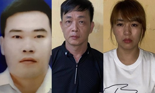 Đối tượng Hoà, Dương, Hồng (từ trái qua phải) bị khởi tố về tội mua bán người dưới 16 tuổi.