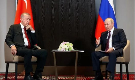 Tổng thống Nga Vladimir Putin và Tổng thống Thổ Nhĩ Kỳ Recep Tayyip Erdogan. Ảnh chụp màn hình