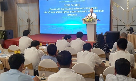 Lãnh đạo VCCI phát biểu tại hội nghị công bố DDCI Thái Bình 2022. Ảnh: T.D