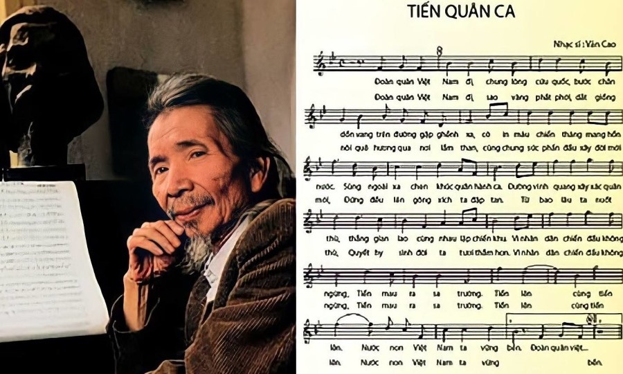 Nhạc sĩ Văn Cao và ca khúc "Tiến quân ca" - Quốc ca Việt Nam. Ảnh: TL