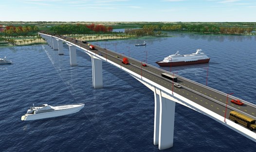 Phối cảnh gói thầu cầu Nhơn Trạch có thời gian thi công 35 tháng thuộc dự án 1A, đường vành đai 3 - TPHCM. Ảnh: Hà Anh Chiến