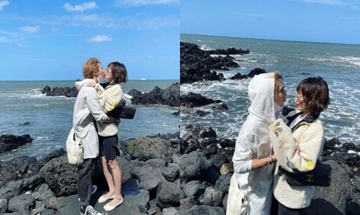 HyunA và Dawn ở đảo Jeju. Ảnh: Instagram
