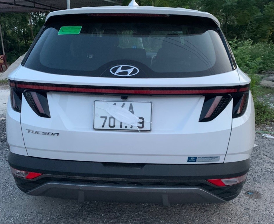 Trường hợp che biển số xe bị xử phạt. Ảnh: CA tỉnh Quảng Ninh