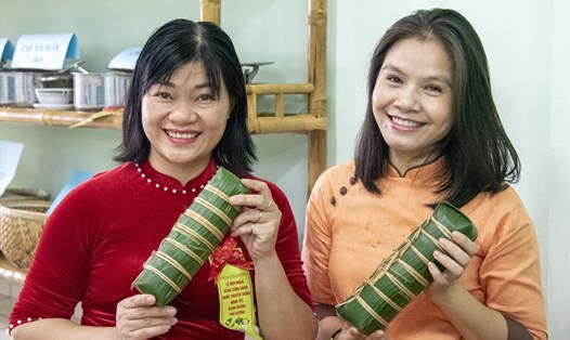 Những đòn bánh tét thành phẩm.