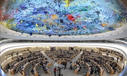 Toàn cảnh lễ khai mạc Khóa họp lần thứ 50 Hội đồng Nhân quyền Liên Hợp Quốc tại Geneva, Thụy Sĩ ngày 13.6.2022. Ảnh: TTXVN