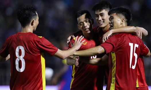 Tuyển Việt Nam sáng cửa vô địch giải giao hữu quốc tế 2022. Ảnh: VFF