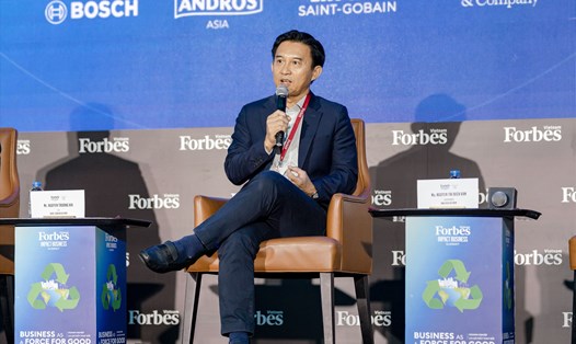 Ông Nguyễn Trường Hải – Tổng Giám đốc Saint-Gobain Việt Nam chia sẻ tại 
Hội nghị Kinh doanh Tạo tác động của Forbes Việt Nam.