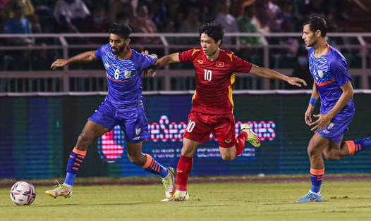 Tuyển Việt Nam thắng cách biệt Ấn Độ 3-0. Ảnh: Thanh Vũ