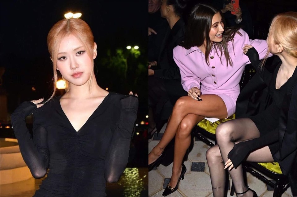 Rosé (Blackpink) tham dự show diễn của Saint Laurent - thương hiệu cô làm đại sứ toàn cầu. Ảnh: Twitter.