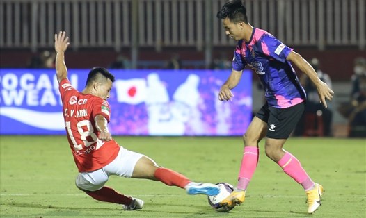 Câu lạc bộ TPHCM vs Sài Gòn chạm trán trong trận derby kịch tính. Ảnh: VPF