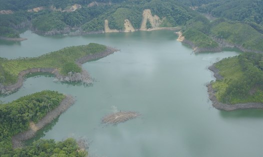 Khu vực cây rừng chết chủ yếu quanh lòng hồ thuỷ điện Thượng Kon Tum. Ảnh T.T