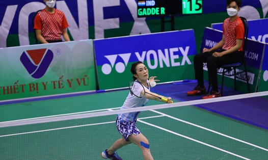 Vũ Thị Trang tạo nên cú sốc lớn nhất tại nội dung đơn nữ Giải cầu lông Vietnam Open 2022. Ảnh: A.Q