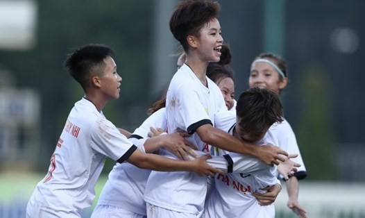 U16 nữ Hà Nội có chiến thắng đầu tiên tại U16 nữ quốc gia. Ảnh: VFF