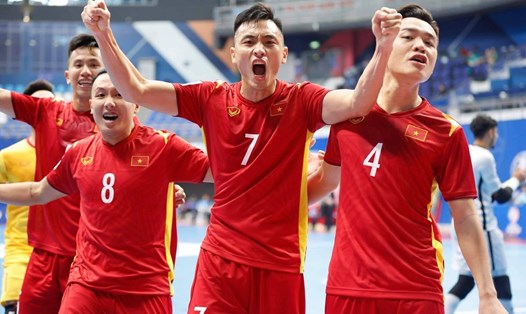 Tuyển futsal Việt Nam dẫn đầu bảng D giải futsal Châu Á 2022. Ảnh: VFF