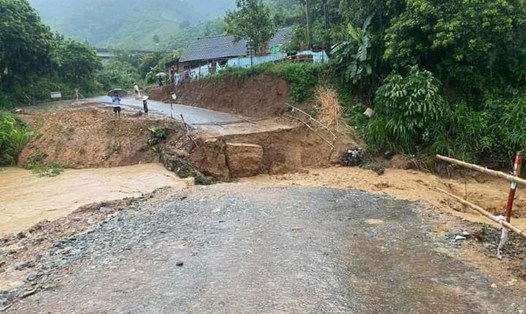 Mưa lớn kéo dài khiến nhiều địa phương trên địa bàn tỉnh Yên Bái bị thiệt hại nặng nề. Ảnh: CTV.