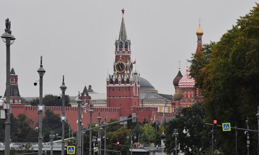 Tháp Spasskaya của Điện Kremlin ở Mátxcơva, Nga. Ảnh: RIA Novosti