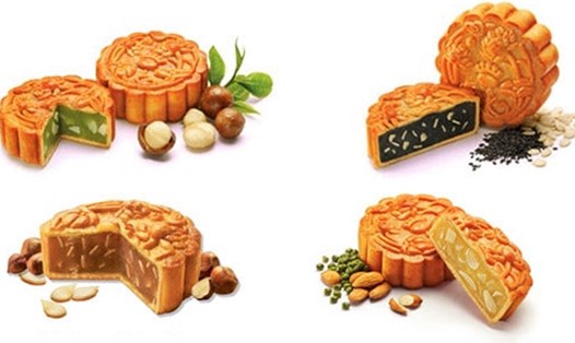 Một số loại bánh Trung thu có nhân từ các loại hạt.