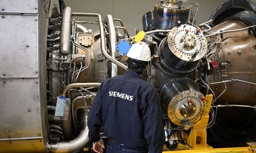 Tuabin đường ống Nord Stream 1 tại nhà máy của Siemens Energy ở Muelheim an der Ruhr, Đức. Ảnh: AFP