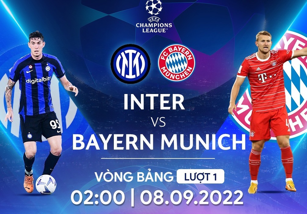 Link xem trực tiếp Inter Milan vs Bayern Munich, vòng bảng Champions League