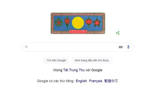 Google Doodle  mừng Tết Trung thu năm 2022. Ảnh chụp màn hình