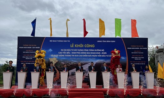 Bình Định - Phú Yên đồng loạt khởi công dự án cao tốc Bắc - Nam. Ảnh: Hoài Luân