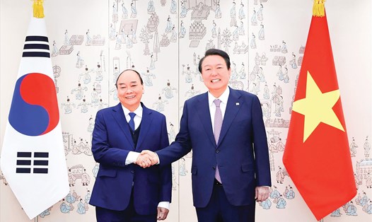 Chuyến thăm cấp Nhà nước tới Hàn Quốc của Chủ tịch nước Nguyễn Xuân Phúc là một trong những hoạt động ngoại giao quan trọng của Việt Nam trong năm 2022. 
Ảnh TTXVN