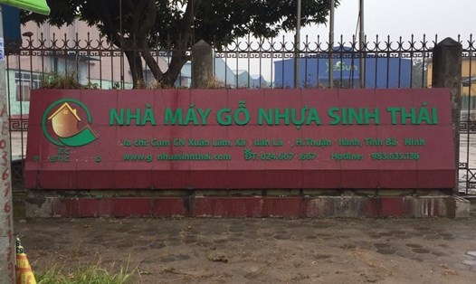 Nhà máy sản xuất của Công ty cổ phần Gỗ nhựa sinh thái Việt Nam tại huyện Thuận Thành, tỉnh Bắc Ninh. Ảnh: NVCC
