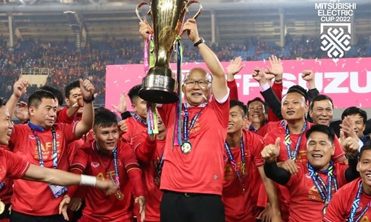 HLV Park Hang-seo sẽ có lần thứ 2 vô địch AFF Cup cùng tuyển Việt Nam nếu đánh bại Thái Lan tối 16.1. Ảnh: AFF
