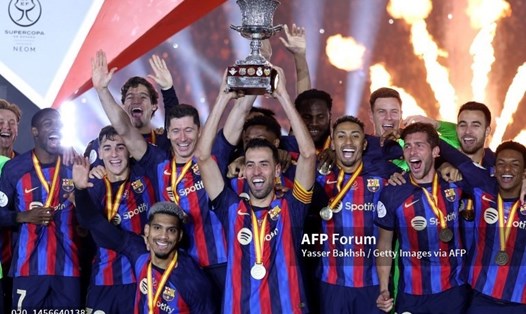 Barcelona lần thứ 14 giành Siêu cúp Tây Ban Nha. Ảnh: AFP