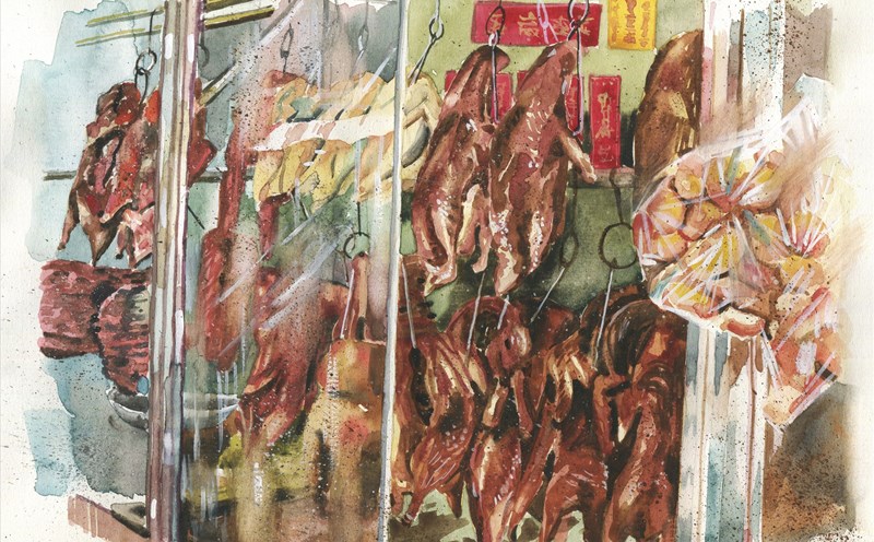 Món heo quay. Minh họa: PHẠM CÔNG TÂM