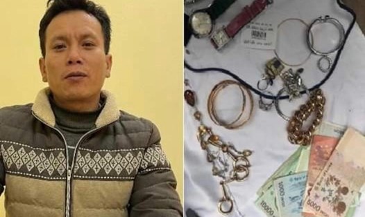 Nghi phạm một vụ đột nhập vào căn biệt thự vắng chủ để trộm cắp tài sản ở Hà Nội những ngày cuối tháng 12.2022. Ảnh: Công an