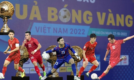 Top 5 ứng viên cho giải Quả bóng vàng Việt Nam 2022. Ảnh đồ họa: Lê Vinh