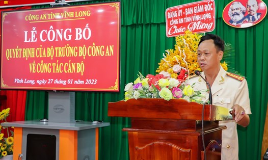 Đại tá Trà Quang Thanh được bổ nhiệm ngay sau Tết Nguyên đán. Ảnh: Công an tỉnh Vĩnh Long