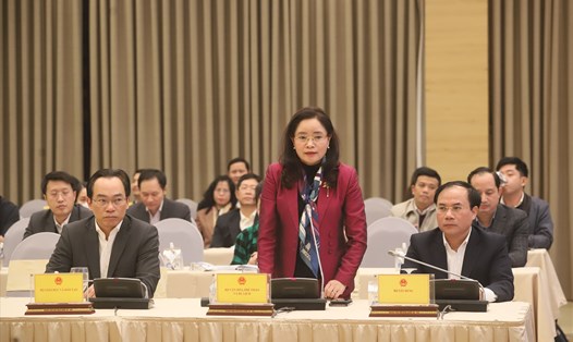 Bà Trịnh Thị Thủy - Thứ trưởng Bộ Văn hóa, Thể thao và Du lịch trả lời tại họp báo. Ảnh: Phạm Đông