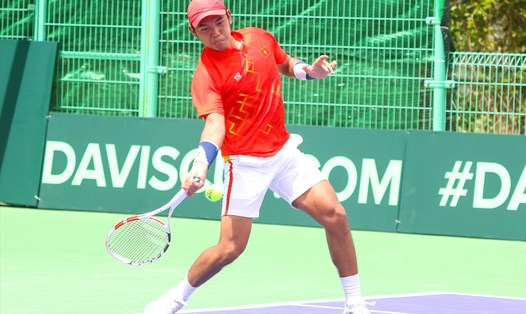 Lý Hoàng Nam là tay vợt chủ lực của đội tuyển Việt Nam. Ảnh: VTF