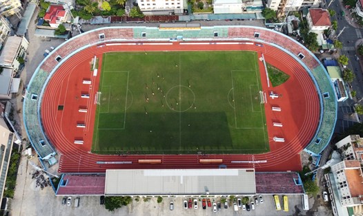Khánh Hòa đang chạy nước rút nâng cấp sân vận động 19 Tháng 8 Nha Trang. Ảnh Lê Xuân