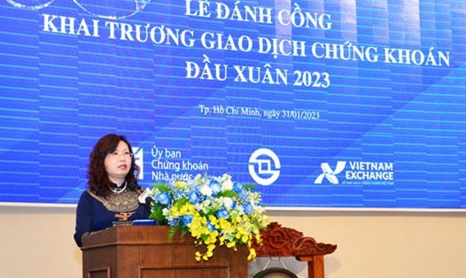 Bà Vũ Thị Chân Phương - Chủ tịch Ủy ban Chứng khoán Nhà nước. Ảnh: SSC