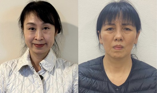 Bị can Nguyễn Bạch Thuỳ Linh và Nguyễn Thị Thanh Thuỷ vừa bị bắt tạm giam trong vụ Việt Á. Ảnh: Bộ Công an