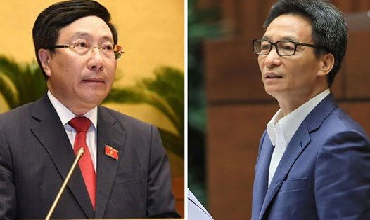 Quốc hội phê chuẩn miễn nhiệm chức danh Phó Thủ tướng Chính phủ nhiệm kỳ 2021-2026 với ông Phạm Bình Minh và Vũ Đức Đam. Ảnh: VGP