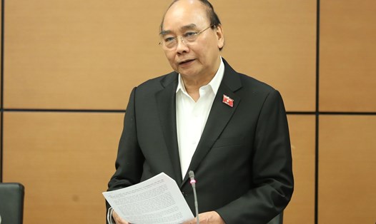 Chủ tịch nước Nguyễn Xuân Phúc phát biểu ý kiến tại tổ. Ảnh: Phạm Đông