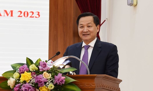 Phó Thủ tướng Chính phủ Lê Minh Khái phát biểu tại Hội nghị tổng kết ngành thanh tra. Ảnh: Kim Anh