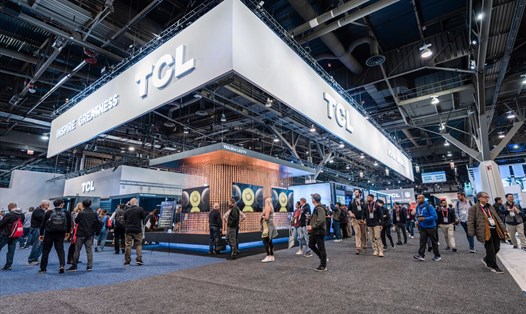 TCL tạo ra khu vực trưng bày và trải nghiệm rộng đến 1.600 mét vuông tại Hội trường Trung tâm Hội nghị Las Vegas. Ảnh: TCL