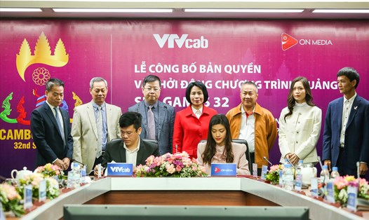 Lễ ký kết hợp đồng bản quyền phát sóng SEA Games 32 tại Việt Nam. Ảnh: Thanh Hà
