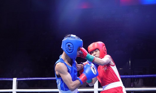 Các võ sĩ boxing tham dự Giải đã cống hiến những trận đấu hấp dẫn. Ảnh: Nguyễn Đăng