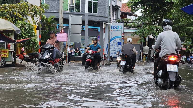 Anh Lê Văn Mạnh (37 tuổi, ngụ phường Thảo Điền) cho biết, đường Quốc Hương thường bị ngập sau các trận mưa lớn hoặc triều cường. “Tôi mong chính quyền sớm có giải pháp nâng đường hoặc làm cống thoát nước để cải thiện tình trạng này” - anh Mạnh nói.
