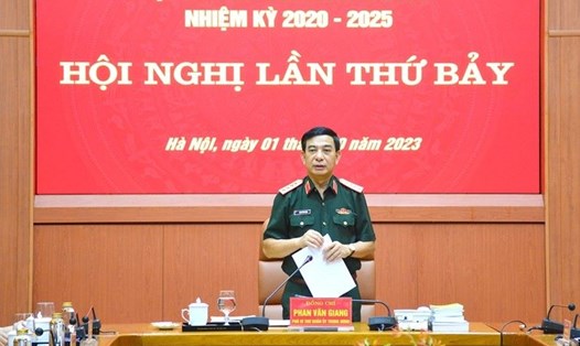 Đại tướng Phan Văn Giang phát biểu chỉ đạo tại hội nghị. Ảnh: Quân đội Nhân dân
