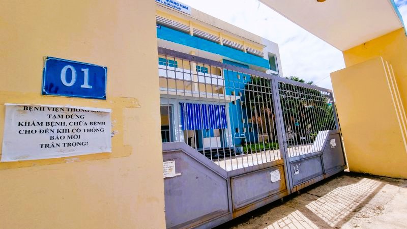 Bệnh viện đa khoa Trường CĐYT Quảng Nam hiện đã tạm ngừng hoạt động. Ảnh Hoàng Bin.