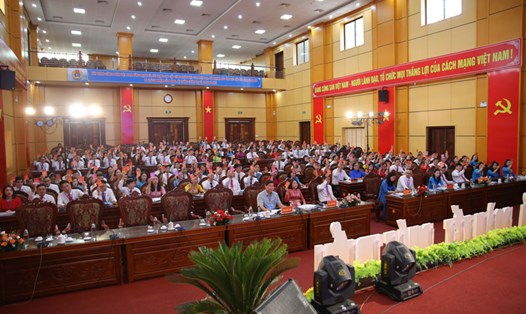 200 đại biểu dự phiên khai mạc Đại hội Công đoàn tỉnh Bắc Kạn lần thứ X. Ảnh: Thành Nam