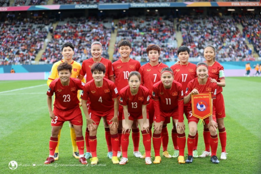 Đội tuyển nữ Việt Nam dự World Cup 2023 là điểm nhấn của bóng đá Việt Nam trong năm 2023. Ảnh: VFF