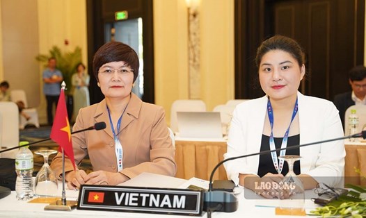 Đoàn Việt Nam tại cuộc Họp Ban Quản trị Điều phối ASEAN về hỗ trợ nhân đạo trong quản lý thiên tai (Trung tâm AHA) lần thứ 19. Ảnh: Đoàn Hưng